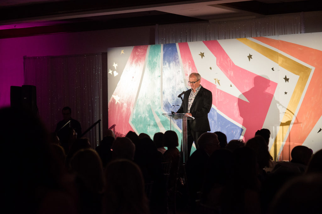 Artpace director Riley Robinson at Artpace's The Happening: Diskoteka Nite. (Photo by Francisco Cortes)