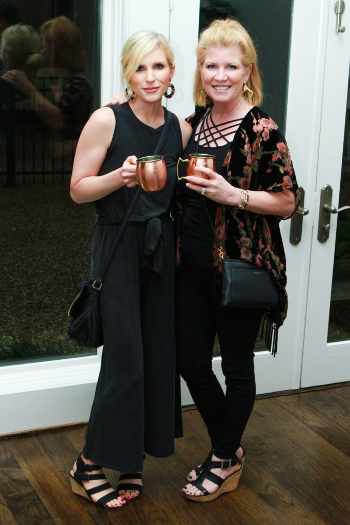 Ashley Shavo, Tina Dalton at the John Daugherty Realtors Spring Soirée open house at 12014 Tall Oaks. (Photo by Chris Bachman)