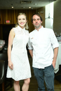 Bridget Kuhns, Chef Chris Davies during Houston Ballet’s Raising the Barre fundraiser at Artisans Restaurant. (Photo by Daniel Ortiz)