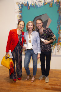 Catherine D. Anspon, Mary Headrick, Chris P. Bachman at Glasstire Party for Rainey Knudson at Texas Gallery. (Photo by Jenny Antill Clifton)
