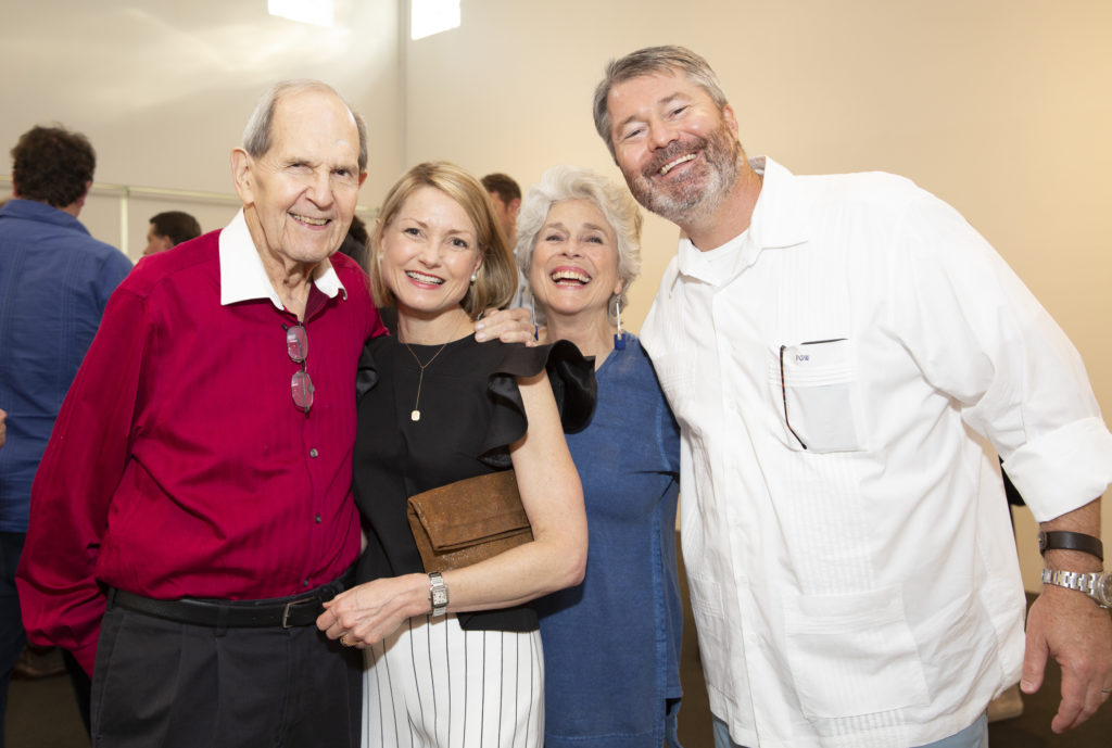 Clint Willour, Bridget Wade, Betty Moody, Patrick Wade at Glasstire Party for Rainey Knudson at Texas Gallery. (Photo by Jenny Antill Clifton)