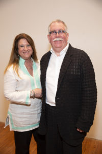 Deborah Colton, Steven Evans at Glasstire Party for Rainey Knudson  at Texas Gallery. (Photo by Jenny Antill Clifton)