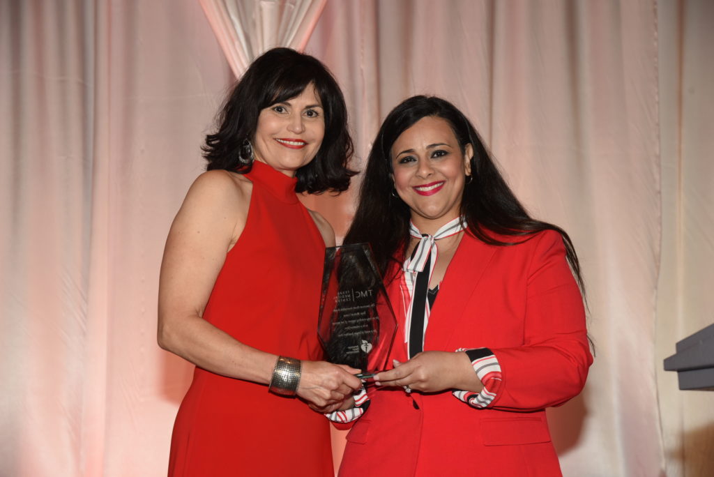 Denise Castillo-Rhodes, Yara E. Guest at the American Heart Association Go Red for Women luncheon.