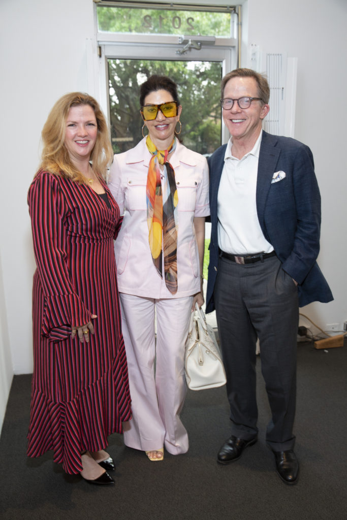 Eleanor Williams, Nancy & Erik Littlejohn at Glasstire Party for Rainey Knudson at Texas Gallery. (Photo by Jenny Antill Clifton)