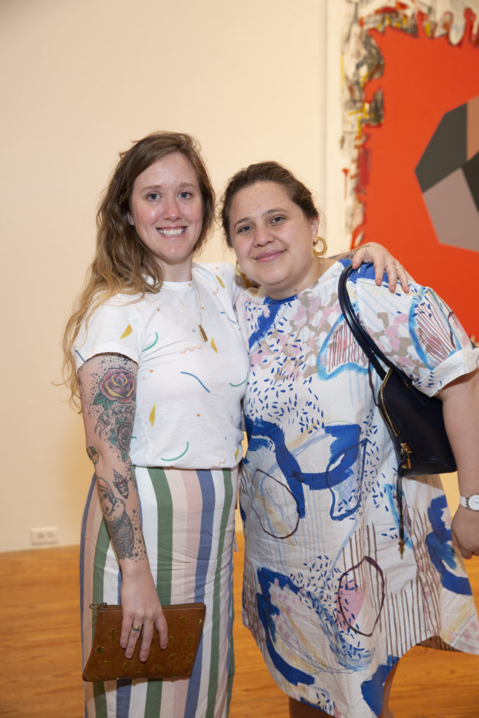 Emily Peacock, Emily Chambers at Glasstire Party for Rainey Knudson at Texas Gallery. (Photo by Jenny Antill Clifton)