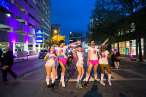 The skating scene at Artpace’s The Happening: Diskoteka Nite. (Photo by Francisco Cortes)