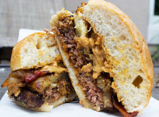 The Sticky Burger at Hubcap Grill is out of this world.