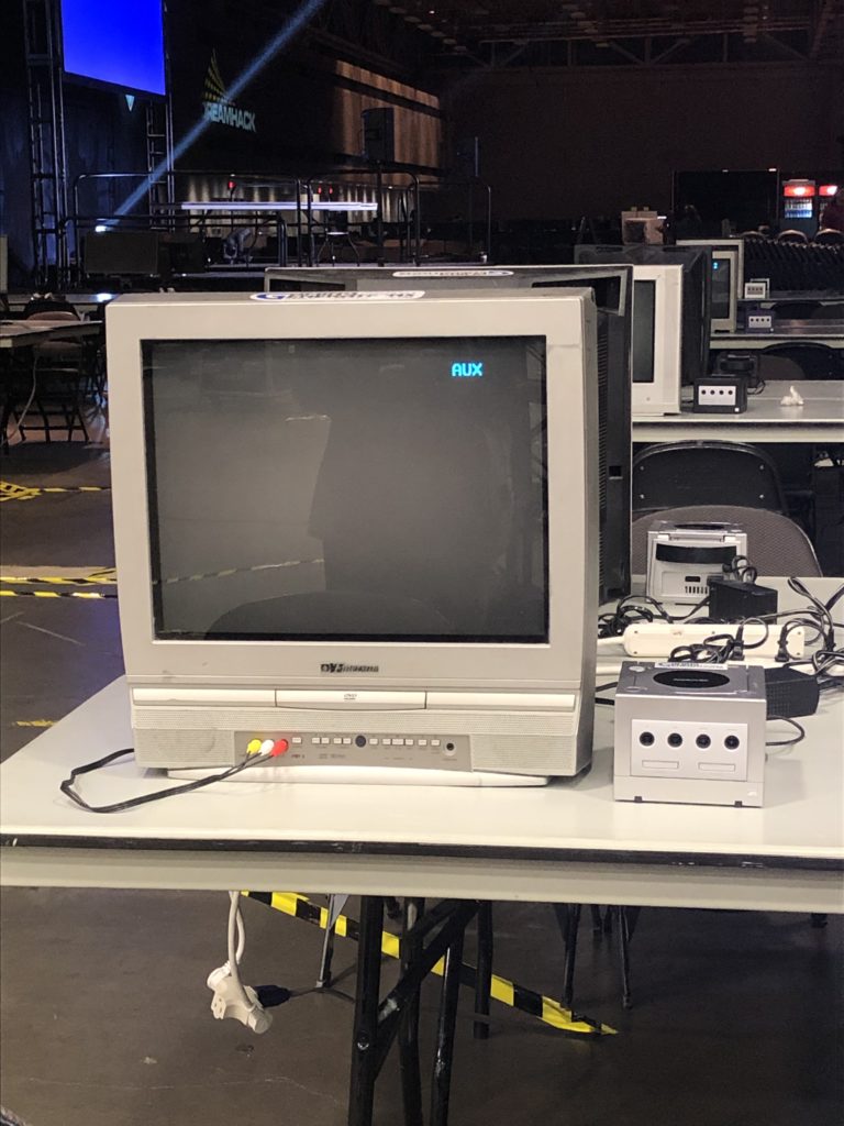 You can play games old school on TV monitors and GameCubes. 