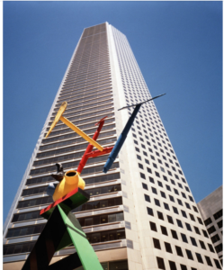 Architectural historian Stephen Fox describes Pei’s JPMorgan Chase Tower in the “AIA Houston Architecture Guide” as “the quintessential skyscraper in the polished gray granite suit.”