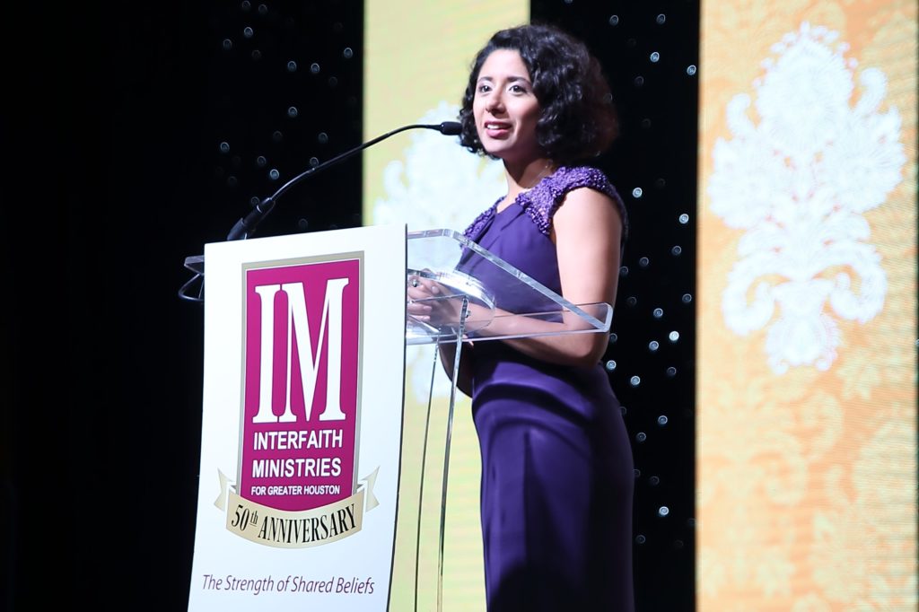 Harris County Judge Lina Hidalgo at the Interfaith Ministries of Greater Houston Tapestry Gala. (Photo by Quy Tran)