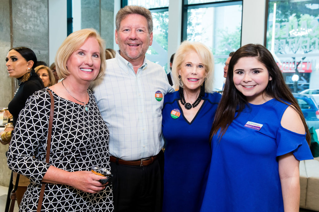 Janet & Tom Behanick, Leslye Weaver, Elizabeth Gonzales at Construction Concepts BLDiT charity event benefiting Camp for All. (Photo by Hung Truong)