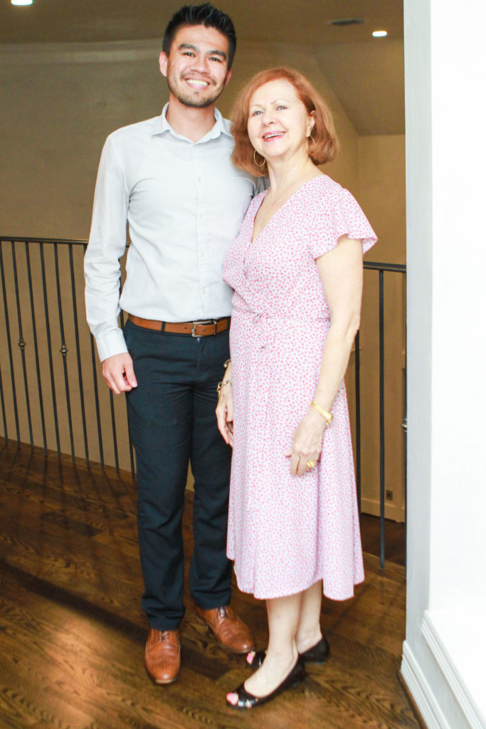 Jonathan Chau, Lillie Shannon at the John Daugherty Realtors open house in Memorial. (Photo by Chris Bachman)