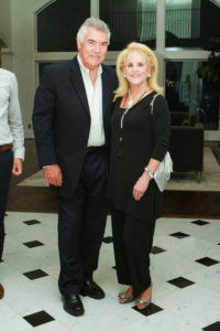 Lee Ewing, Judy Ewing at the John Daugherty Realtors open house in Memorial.