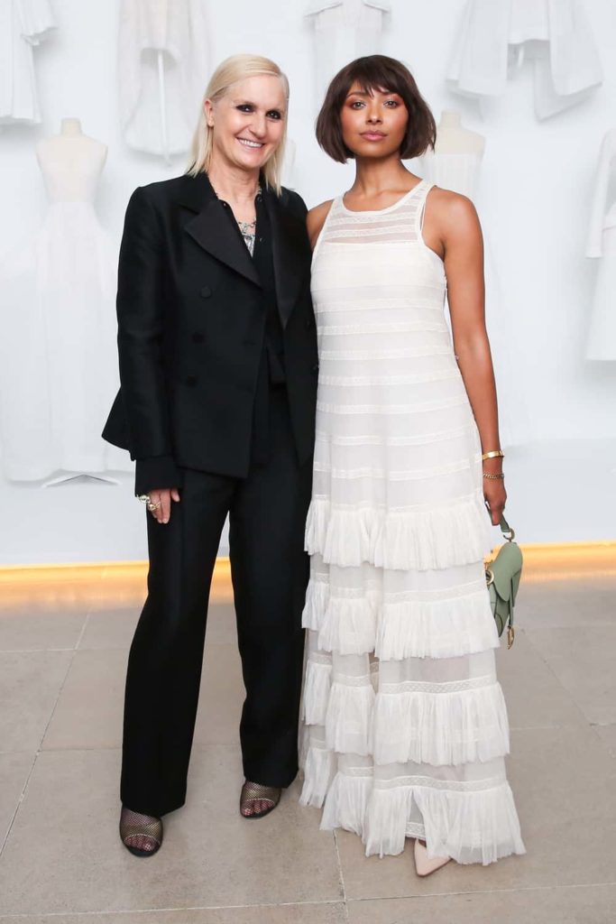 Maria Grazia Chiuri and Kat Graham drew a crowd at the Dior VIP night. ( (Photo by Marc Patrick/BFA)