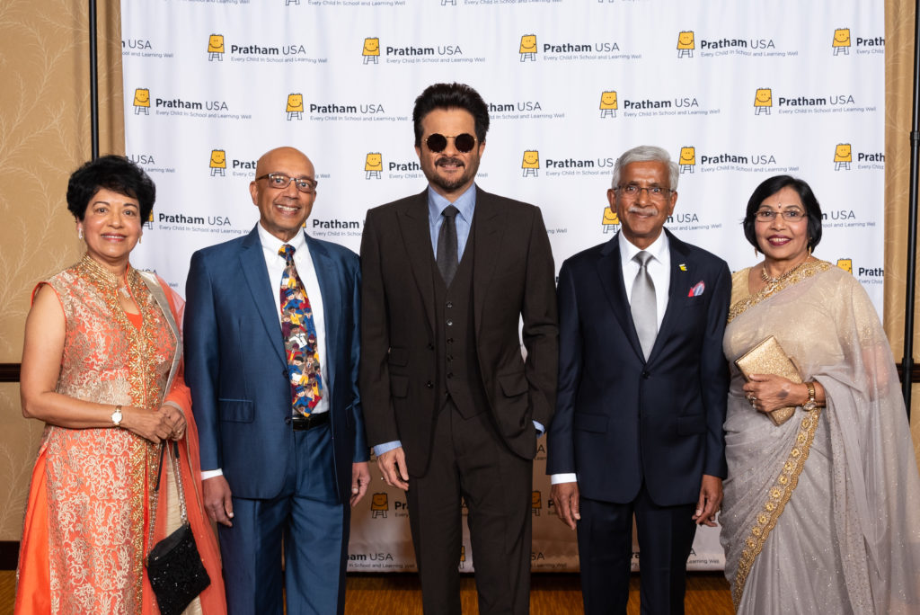 Maire & Vijay Goradia, Anil Kapoor, Swatanta & Bimla Jain at the Pratham Houston gala. (Photo by Bijay Dixit/Unique Photo Images)