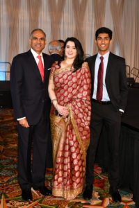 Bhavesh & Shital Patel, Shyam Patel at the Pratham Houston gala. (Photo by Bijay Dixit/Unique Photo Images)