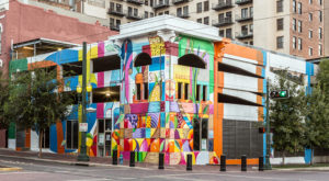 One of the stars of Houston’s street art scene, DUAL’s other projects around town include Produce Row’s mural, which adds energy to the corner of Main and Commerce.