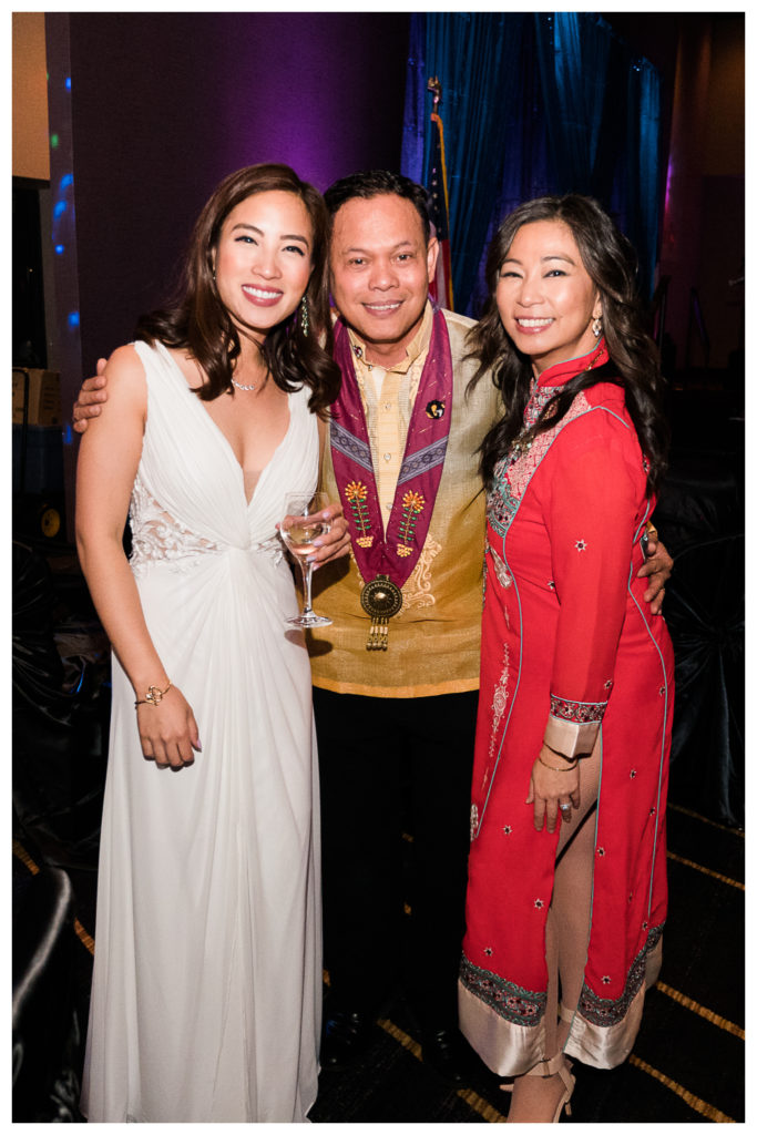 Rose-Ann Aragon, Nelvin Joseph Adriatico, Dea Go Boncan  at the 2019 Asian Pacific American Heritage Association Gala. (Photo by Ricky Guinhawa)