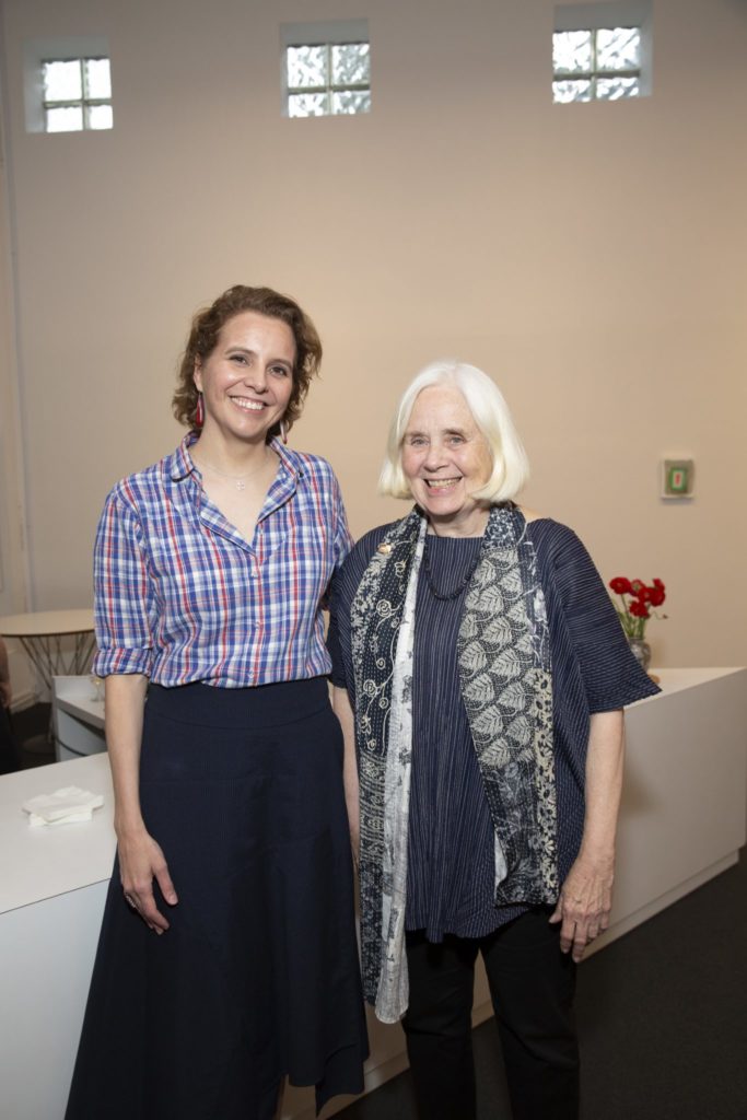 Rainey Knudson, Fredericka Hunter at Glasstire Party for Rainey Knudson at Texas Gallery. (Photo by Jenny Antill Clifton)