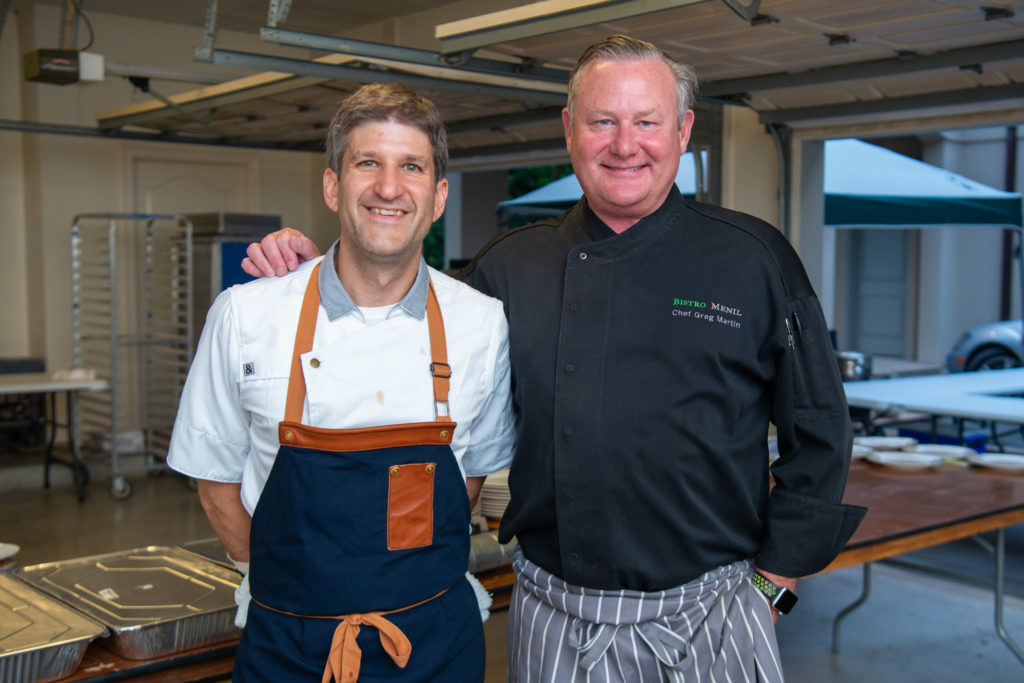 Chef Ryan Pera of Coltivare, chef Greg Martin of Bistro Menil at the Recipe for Success Delicious Alchemy dinner. (Photo by Michelle Watson CatchLightgroup.com)