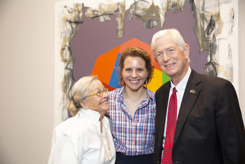 Sally Reynolds, Rainey Knudson, Norman Reynolds at Glasstire Party for Rainey Knudson at Texas Gallery. (Photo by Jenny Antill Clifton)
