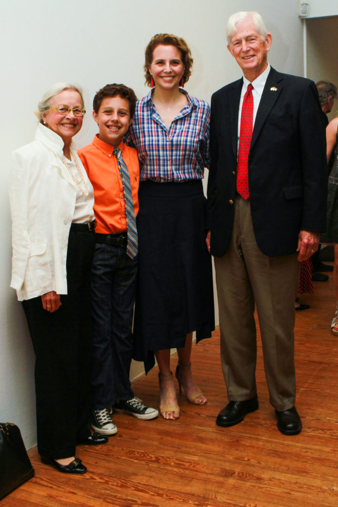 Sally Reynolds, Tennessee Galbreth, Rainey Knudson, Norman Reynolds at Glasstire Party for Rainey Knudson at Texas Gallery. (Photo by Chris P. Bachman)