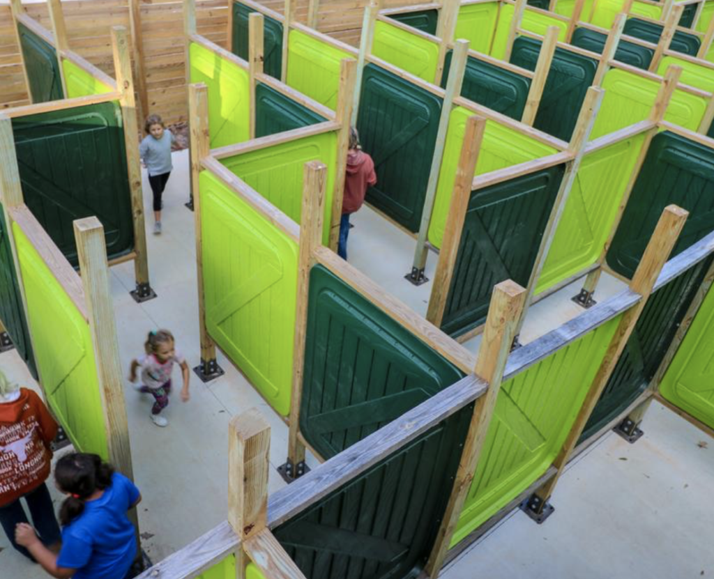 Lose yourself in the mega-maze. 