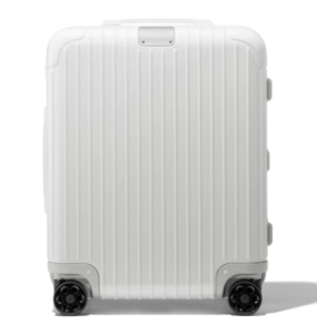 Samantha’s white Rimowa luggage would look appropriate pre or post-Labor Day ($765). Available on rimowa.com.