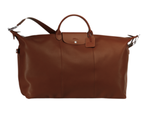 Longchamp’s Le Foulonné travel bag in cognac should always be packed and ready-to-go in your closet. Available on longchamp.com.