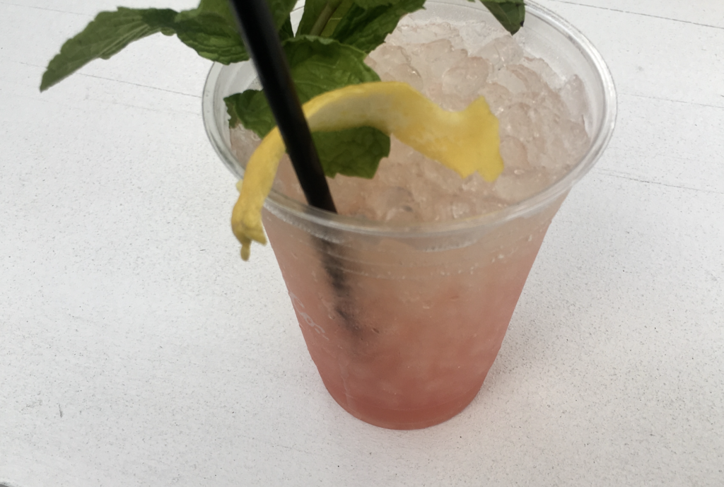 The cocktail of the night featured gin, Prosecco, watermelon and chile. 