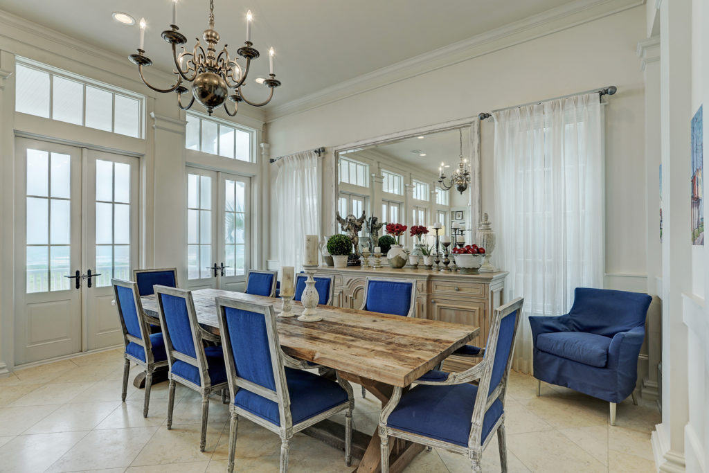 Light pours in from all sides at this residence in Beachtown on the east end of Galveston Island.  (Photo by TK Images)