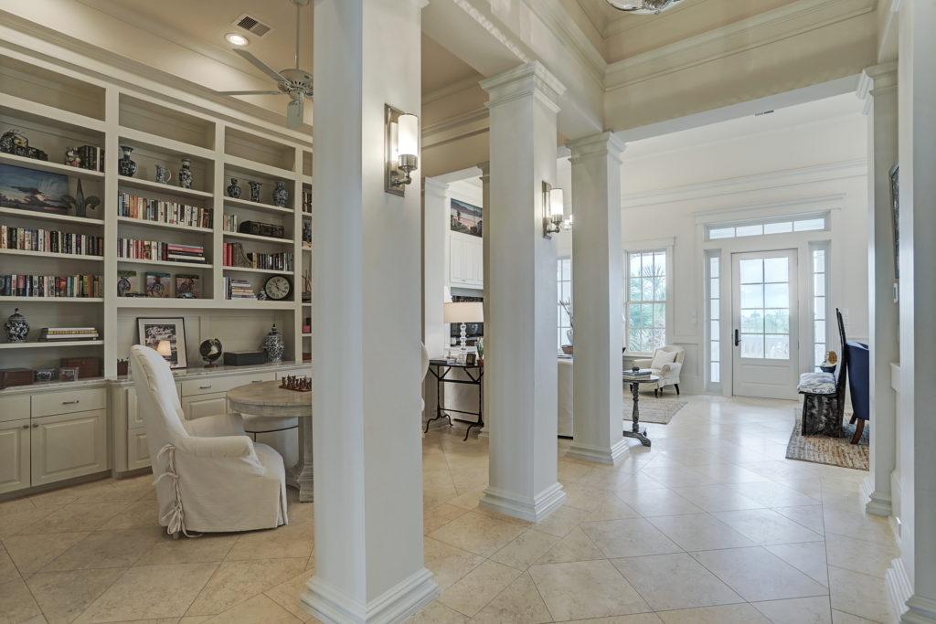 The pristine decor sets the stage for serene living in Beachtown on the east end of Galveston Island. (Photo by TK Images)