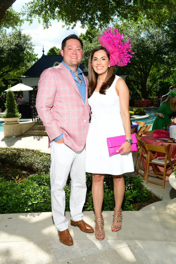 Stephen & Julie Chen at the 2019 Hats, Hearts & Horseshoes Kentucky Derby Affair at the Fertitta home benefiting Bo's Place. (Photo by Daniel Ortiz)