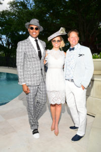 Travis Torrence, Lauren Varnado, Heath Lapray at the Hats, Hearts & Horseshoes Kentucky Derby Affair at the Fertitta home benefiting Bo’s Place. (Photo by Daniel Ortiz)
