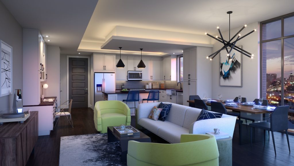 A two bedroom apartment at The Hamilton.