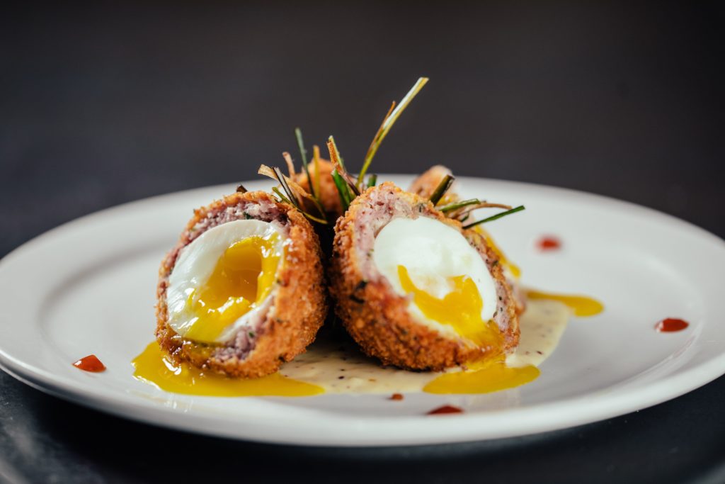 Scotch Eggs at Cannon's Corner, a new Irish pub in Oak Cliff. (Photo by Kathy Tran)