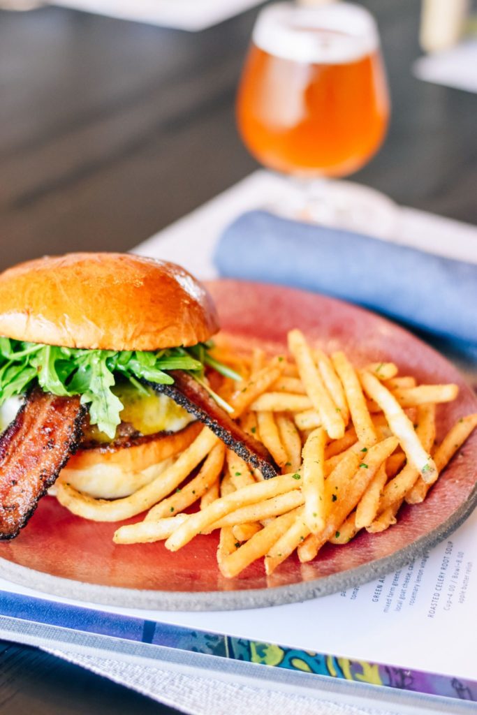 The Beer Steamed Bacon Cheeseburger at Open Palette, the Sheraton Dallas’ new restaurant. (Courtesy of Open Palette)
