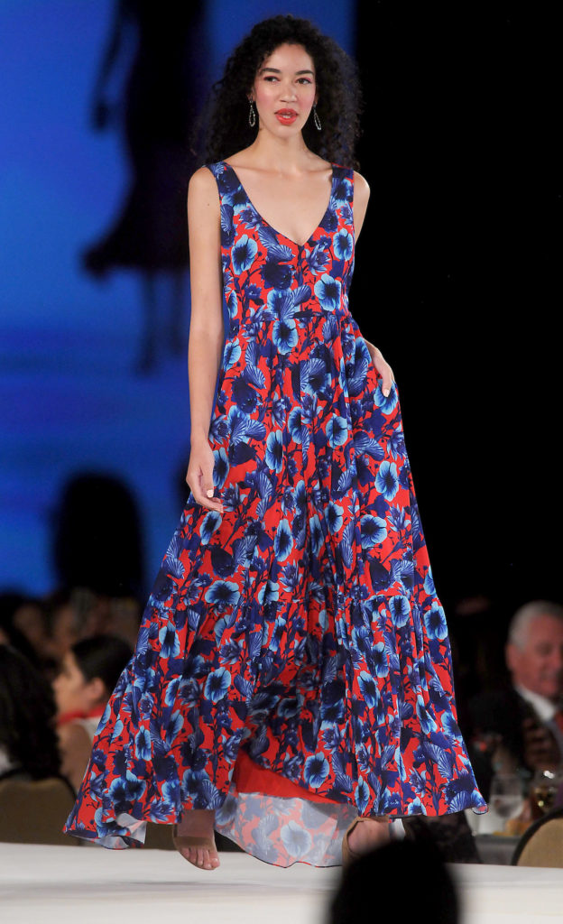 A model walks the runway in fashions from Tootsie's at the Latin Women's Initiative Annual Fashion Show and Luncheon. (Dave Rossman Photo)