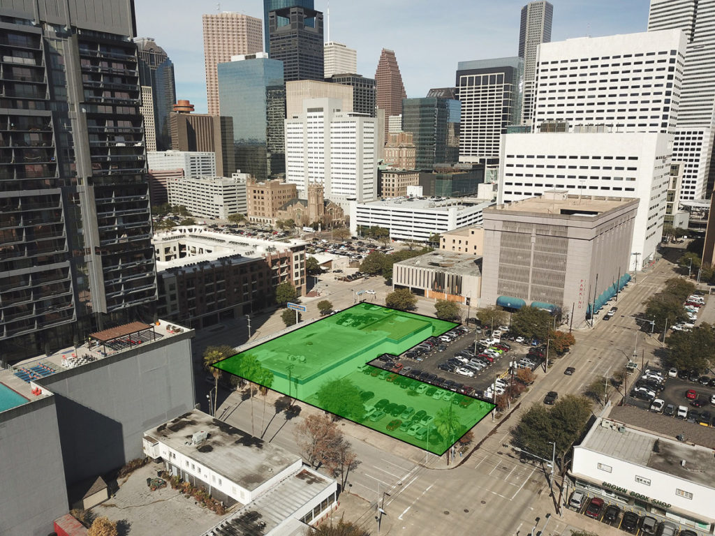 The park will sit on one acre of L-shaped land.  (Photo by Downtown Redevelopment Authority)