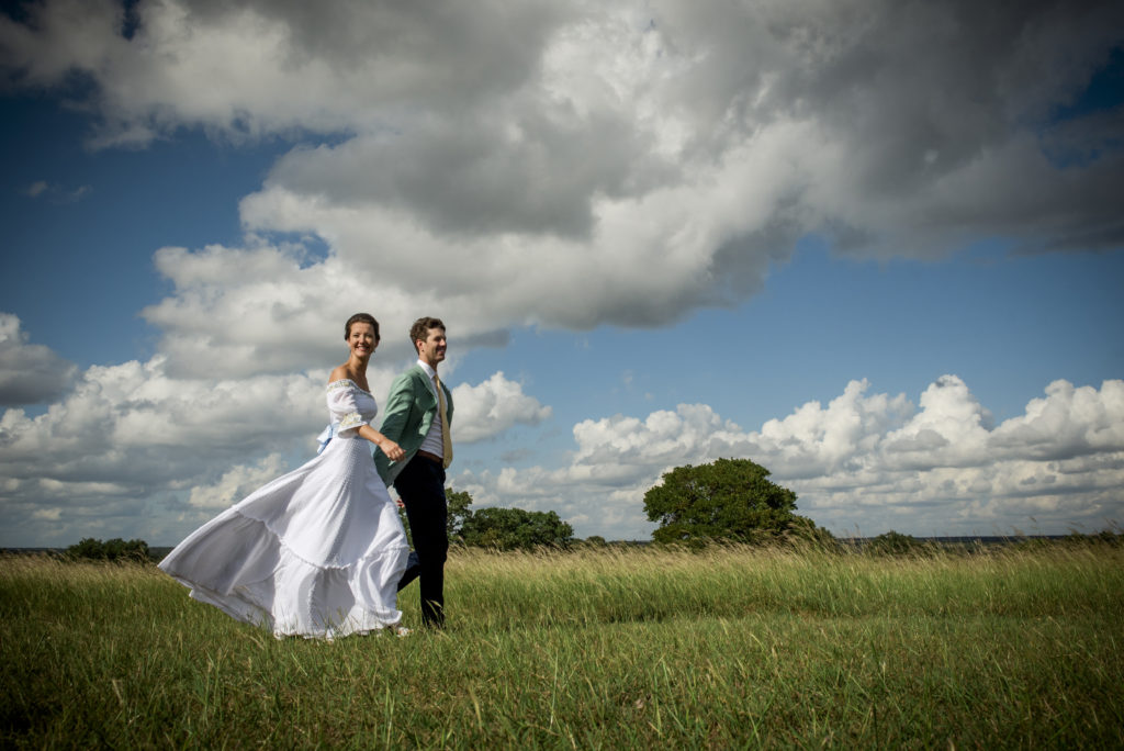 Alice Johnson and Nick Adair of Houston's Adair Family Restaurants  at her family’s Chinquapin Ranch. (Photo by Jennifer Lindberg Weddings)