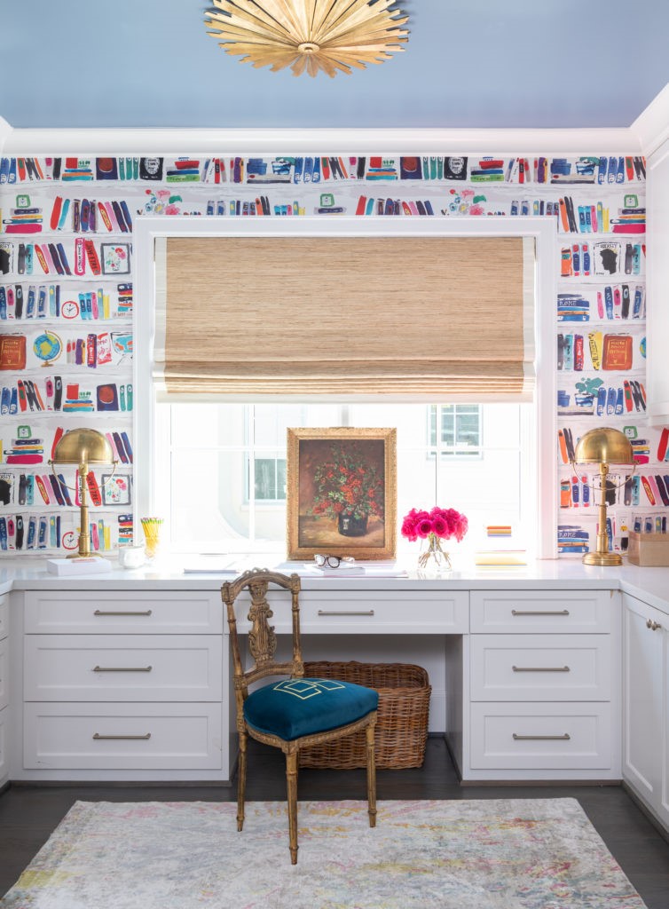Cheryl Baker of CDB Interiors created the study for a busy mom or working woman, providing a bright and cheerful space. (Photo by Michael Hunter Photography)