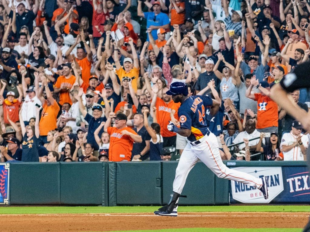 Everyone expected Yordan Alvarez to hit a home run in his Big League debut — and he somehow did. (Photo by F. Carter Smith)