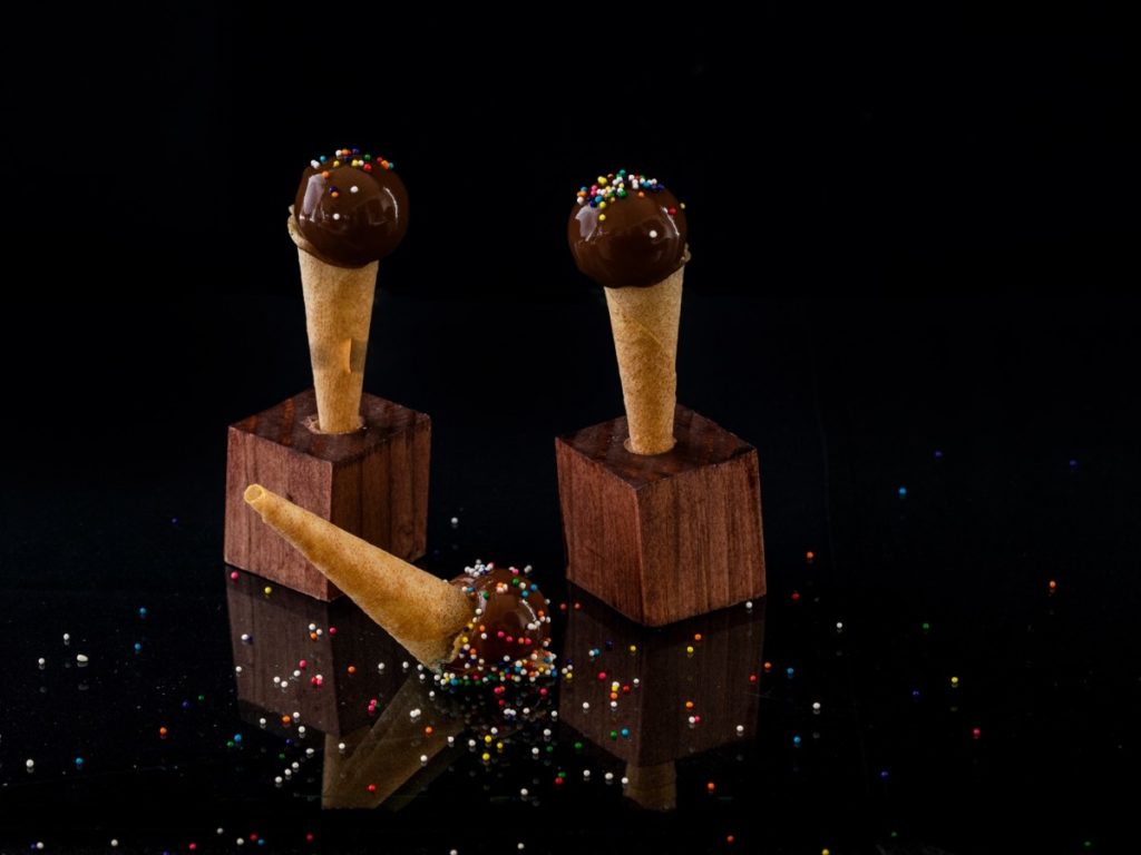 The Foie Gras Cornetto tapas at MAD is shaped like an ice cream cone. (Photo by Julie Soefer)