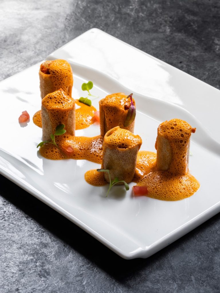 Tsistorra a la Sidra is another one of MAD restaurant's distinctive small plates. (Photo by Julie Soefer)