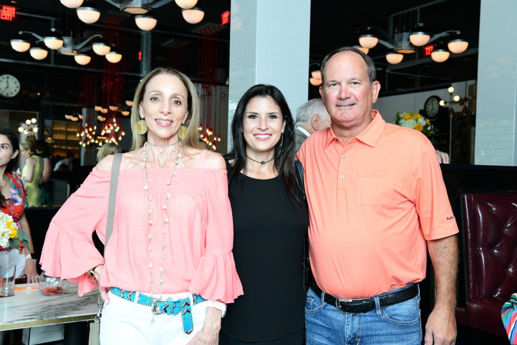 Grace Saragusa, Megan Cardet, Scott Gray  at Ouzo Bay and Loch Bar for the George Springer All-Star Bowling Benefit kick-off.  (Photo by Daniel Ortiz)