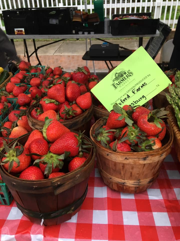 Fresh strawberries from Euford Farms at McKinney Farmers Market. 