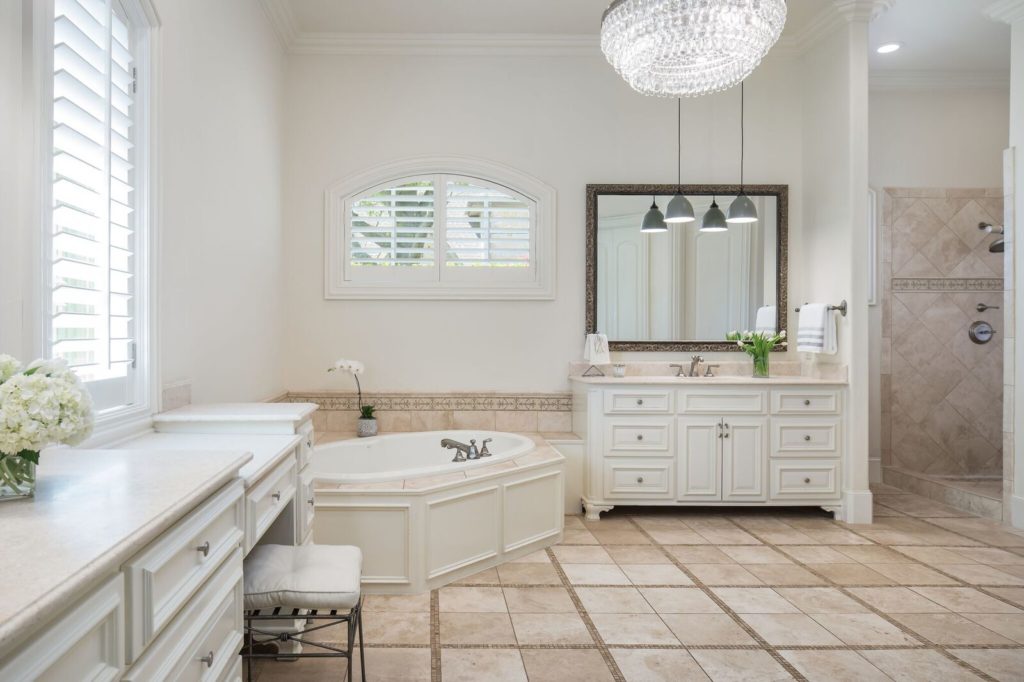 The master bath beckons you for a relaxing soak. 