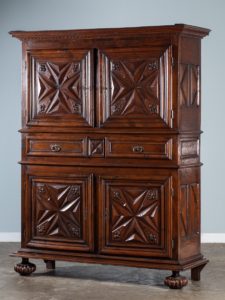 Antique French Louis XIII Style Walnut Armoire Cabinet Circa 1800