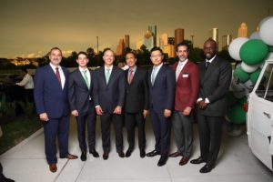Armin Deutsch, Roberto Contreras IV, Roberto Conteras, Moez Mangalji, David Du, Emilio Guzman, Acho Azuike at the opening preview of The Residences at the Allen (Photo by Quy Tran)
