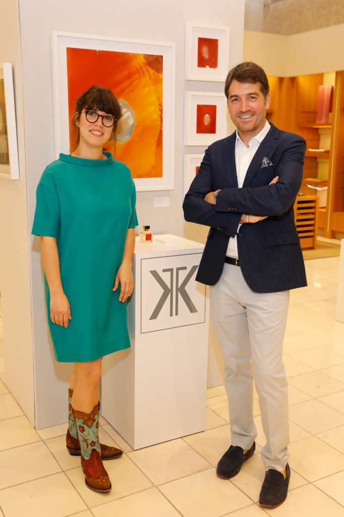 Christelle Boulé, Marc Chaya at Maison Francis Kurkdjian's "Expanded Drops" at Neiman Marcus. (Photo by Priscilla Dickson)